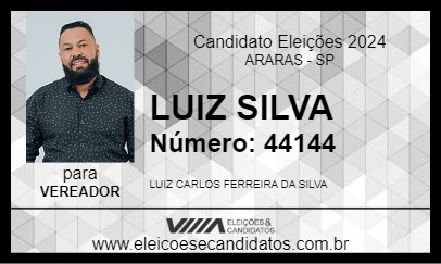 Candidato LUIZ SILVA 2024 - ARARAS - Eleições