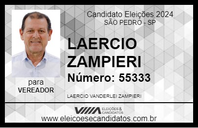 Candidato LAERCIO ZAMPIERI 2024 - SÃO PEDRO - Eleições