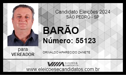 Candidato BARÃO 2024 - SÃO PEDRO - Eleições