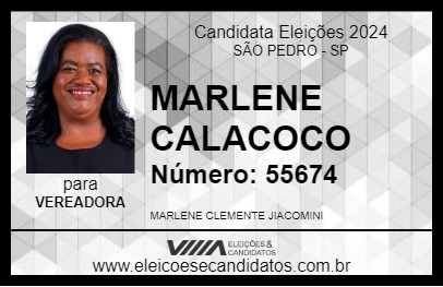 Candidato MARLENE CALACOCO 2024 - SÃO PEDRO - Eleições