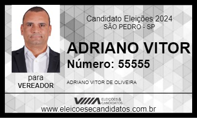 Candidato ADRIANO VITOR 2024 - SÃO PEDRO - Eleições