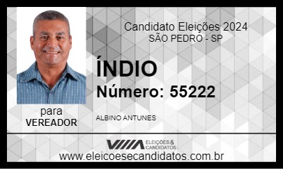 Candidato ÍNDIO 2024 - SÃO PEDRO - Eleições