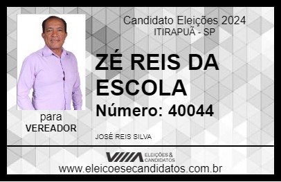 Candidato ZÉ REIS DA ESCOLA 2024 - ITIRAPUÃ - Eleições