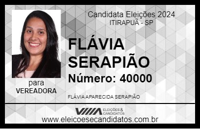 Candidato FLÁVIA SERAPIÃO 2024 - ITIRAPUÃ - Eleições