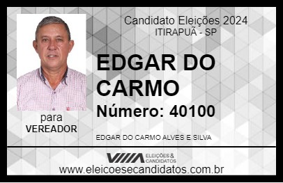 Candidato EDGAR DO CARMO 2024 - ITIRAPUÃ - Eleições