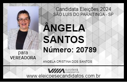 Candidato ÂNGELA SANTOS 2024 - SÃO LUÍS DO PARAITINGA - Eleições