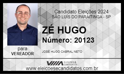 Candidato ZÉ HUGO 2024 - SÃO LUÍS DO PARAITINGA - Eleições