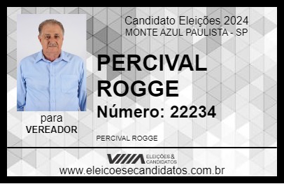 Candidato PERCIVAL ROGGE 2024 - MONTE AZUL PAULISTA - Eleições