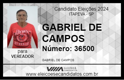 Candidato GABRIEL DE CAMPOS 2024 - ITAPEVA - Eleições