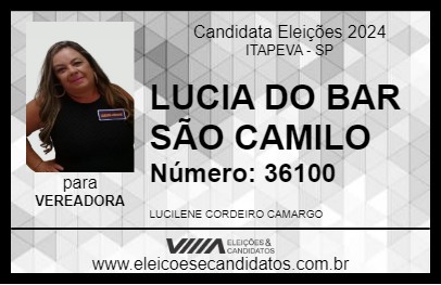 Candidato LUCIA DO BAR SÃO CAMILO 2024 - ITAPEVA - Eleições