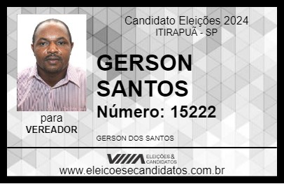 Candidato GERSON SANTOS 2024 - ITIRAPUÃ - Eleições