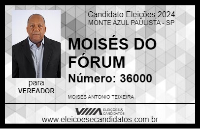 Candidato MOISÉS TEIXEIRA 2024 - MONTE AZUL PAULISTA - Eleições