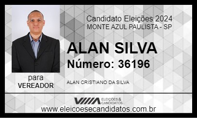 Candidato ALAN SILVA 2024 - MONTE AZUL PAULISTA - Eleições