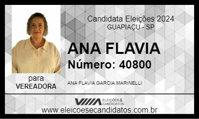 Candidato ANA FLAVIA 2024 - GUAPIAÇU - Eleições