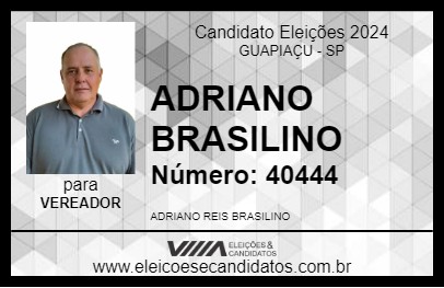 Candidato ADRIANO BRASILINO 2024 - GUAPIAÇU - Eleições