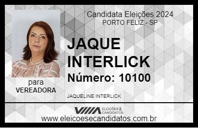 Candidato JAQUE INTERLICK 2024 - PORTO FELIZ - Eleições