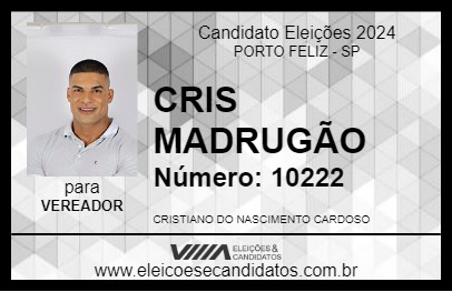 Candidato CRIS MADRUGÃO 2024 - PORTO FELIZ - Eleições