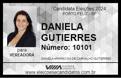 Candidato DANIELA GUTIERRES 2024 - PORTO FELIZ - Eleições