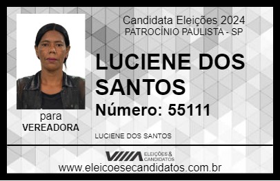 Candidato LUCIENE DOS SANTOS 2024 - PATROCÍNIO PAULISTA - Eleições