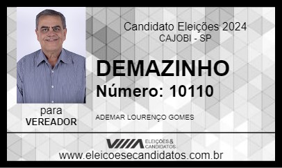 Candidato DEMAZINHO 2024 - CAJOBI - Eleições