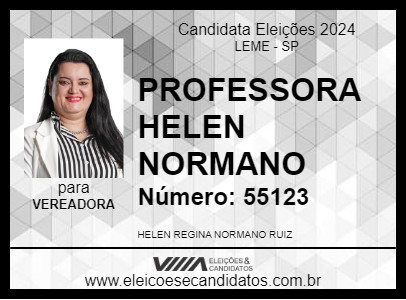 Candidato PROFESSORA HELEN MORMANO 2024 - LEME - Eleições