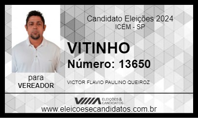 Candidato VITINHO 2024 - ICÉM - Eleições