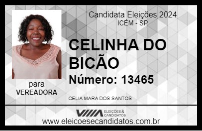 Candidato CELINHA DO BICÃO 2024 - ICÉM - Eleições