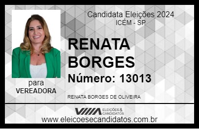 Candidato RENATA BORGES 2024 - ICÉM - Eleições