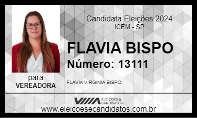 Candidato FLAVIA BISPO 2024 - ICÉM - Eleições