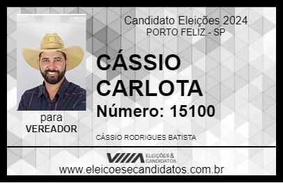 Candidato CÁSSIO CARLOTA 2024 - PORTO FELIZ - Eleições