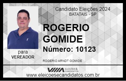 Candidato ROGERIO GOMIDE 2024 - BATATAIS - Eleições