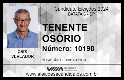 Candidato TENENTE OSÓRIO 2024 - BATATAIS - Eleições