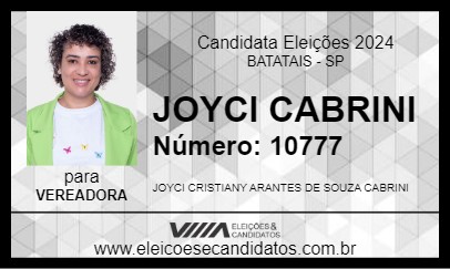 Candidato JOYCI CABRINI 2024 - BATATAIS - Eleições