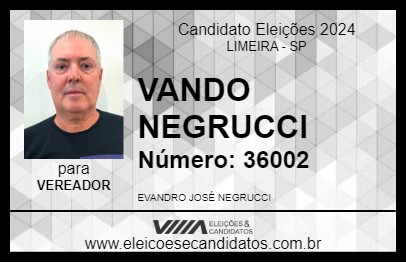 Candidato VANDO NEGRUCCI 2024 - LIMEIRA - Eleições