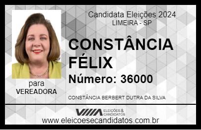 Candidato CONSTÂNCIA FÉLIX 2024 - LIMEIRA - Eleições