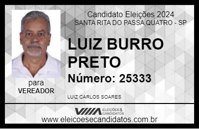 Candidato LUIZ BURRO PRETO 2024 - SANTA RITA DO PASSA QUATRO - Eleições