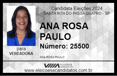 Candidato ANA ROSA PAULO 2024 - SANTA RITA DO PASSA QUATRO - Eleições