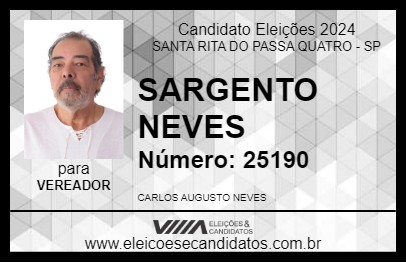 Candidato SARGENTO NEVES 2024 - SANTA RITA DO PASSA QUATRO - Eleições