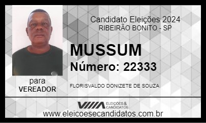 Candidato MUSSUM 2024 - RIBEIRÃO BONITO - Eleições