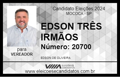 Candidato EDSON TRÊS IRMÃOS 2024 - MOCOCA - Eleições