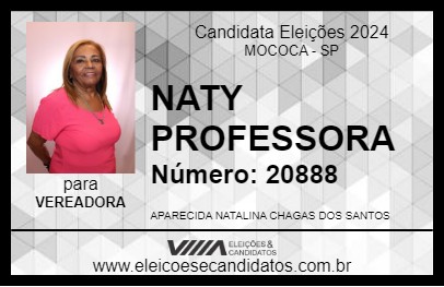 Candidato NATY PROFESSORA 2024 - MOCOCA - Eleições