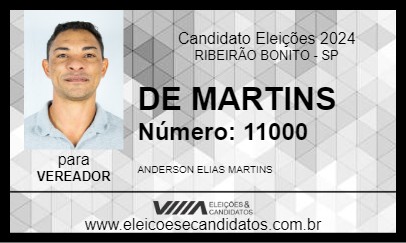 Candidato DE MARTINS 2024 - RIBEIRÃO BONITO - Eleições