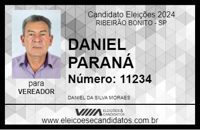 Candidato DANIEL PARANÁ 2024 - RIBEIRÃO BONITO - Eleições