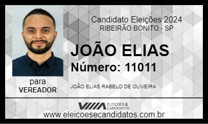 Candidato JOÃO ELIAS 2024 - RIBEIRÃO BONITO - Eleições