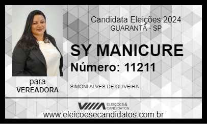 Candidato SY MANICURE 2024 - GUARANTÃ - Eleições