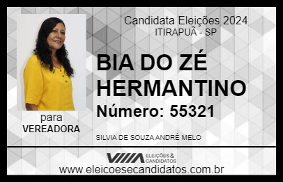 Candidato BIA DO ZÉ HERMANTINO 2024 - ITIRAPUÃ - Eleições