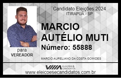 Candidato MARCIO AURÉLIO MUTI 2024 - ITIRAPUÃ - Eleições