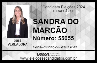 Candidato SANDRA DO MARCÃO 2024 - ITIRAPUÃ - Eleições