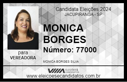 Candidato MONICA BORGES 2024 - JACUPIRANGA - Eleições