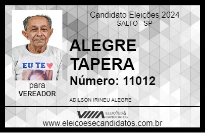 Candidato ALEGRE TAPERA 2024 - SALTO - Eleições